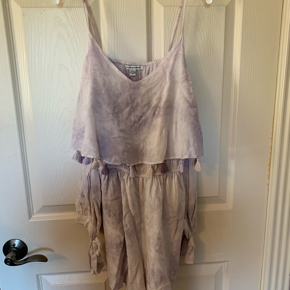 Purple tie-dye, off-the-shoulder romper - Picture 1 of 1